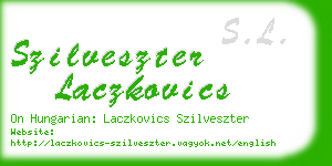 szilveszter laczkovics business card